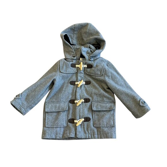 Janie and Jack Grey Button-Down Toggle Pea Coat Jacket Size 2T Boy Girls Toddler - Picture 1 of 13